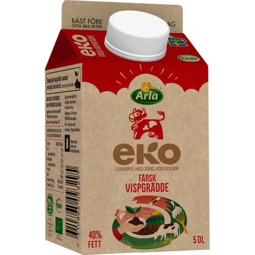 Vispgrädde 40% Ekologisk 5dl KRAV Arla Ko®