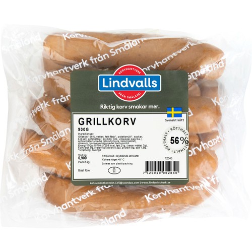 Grillkorv 900g Lindvalls Chark