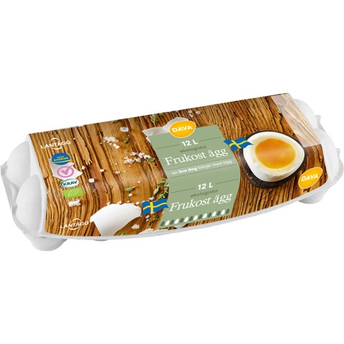 Ägg Frigående L Ekologiska 12-p KRAV Svenska Lantägg