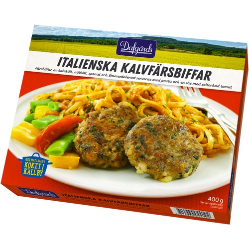 Italienska kalvfärsbiffar 400g Dafgårds