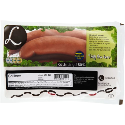 Grillkorv 500g Lundachark