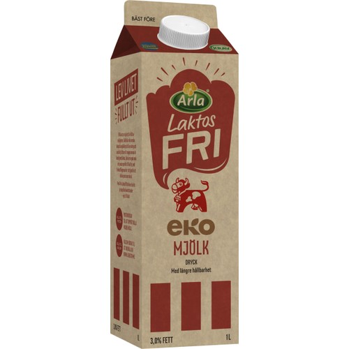 Mjölkdryck Ekologisk Laktosfri 3% 1l Arla Ko®