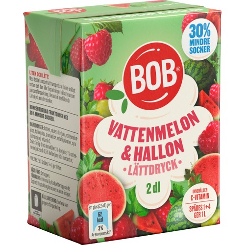 Lättdryck Vattenmelon & hallon Koncentrat 2dl BOB