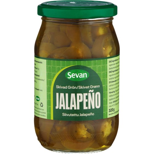Jalapeño Skivad 320g Sevan