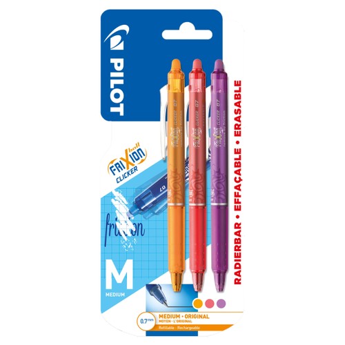 Frixion Clicker 0,7 3-p Aprikos/peach/Violet