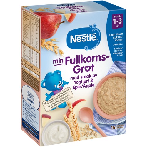 Min Fullkornsgröt yoghurt & äpple 1år 16p 450g Nestle