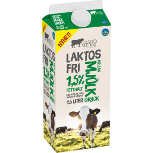 Mellanmjölkdryck Laktosfri 1,5% Grådö Mejeri