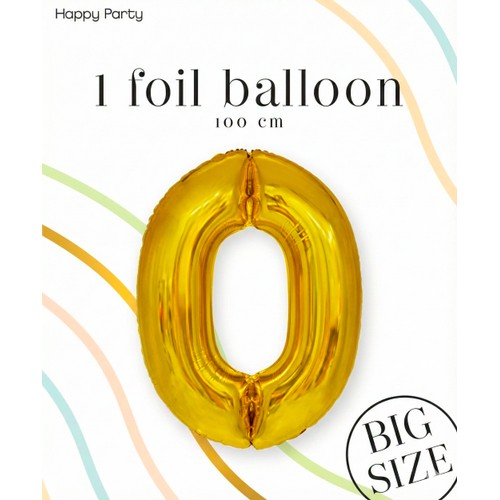 Folieb guld 0 100cm Happy Party