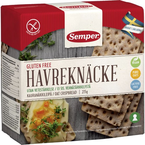 Havreknäcke Glutenfri 215g Semper
