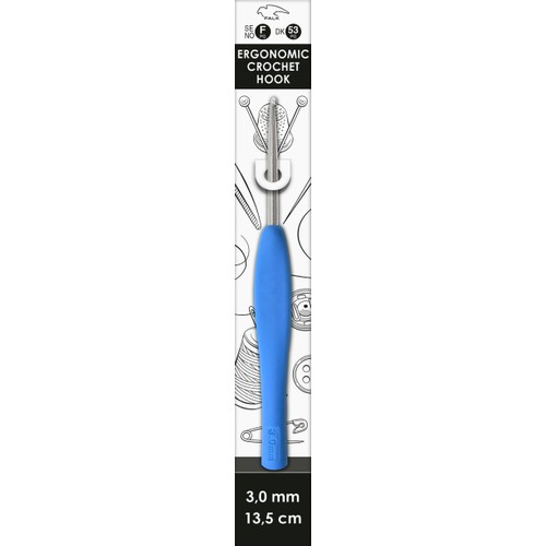 Virknål Ergonomisk Blå 3,0 mm 1st FALK