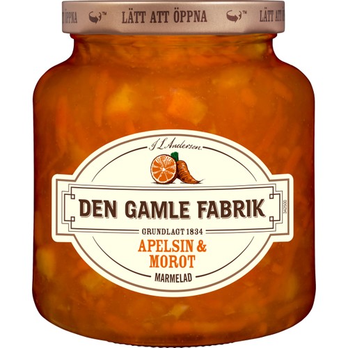 Marmelad Apelsin & morot 380g Den Gamle Fabrik
