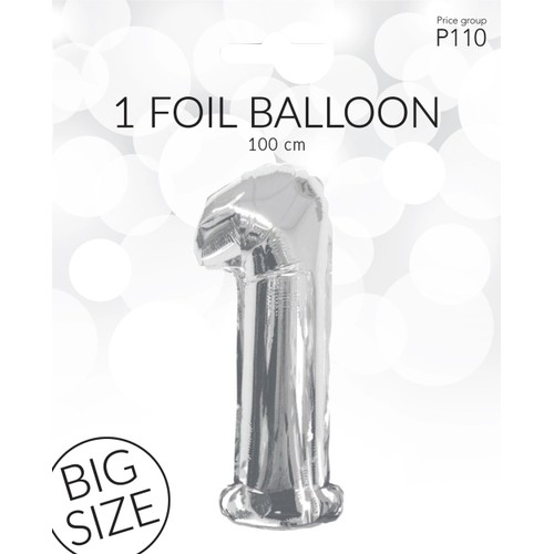 Folieb silv 1 100cm Happy Party