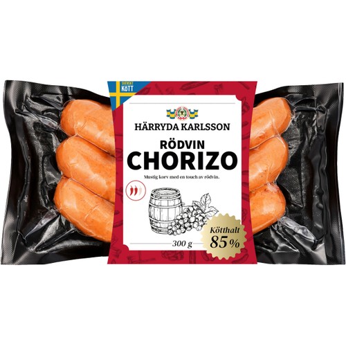 Kryddkorv Chorizo Rödvin 90% Kötthalt 300 Härryda Karlsson