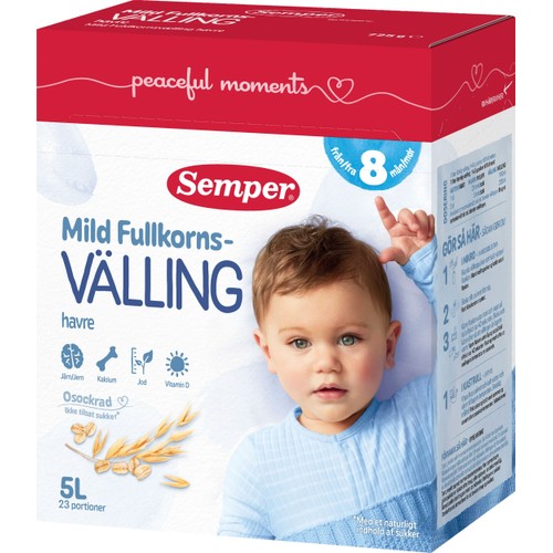 Mild Fullkornsvälling med havre 8m 5l Semper