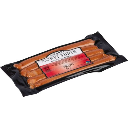 Korv Lindqvistare 84% Kötthalt 250g Sorunda Korv