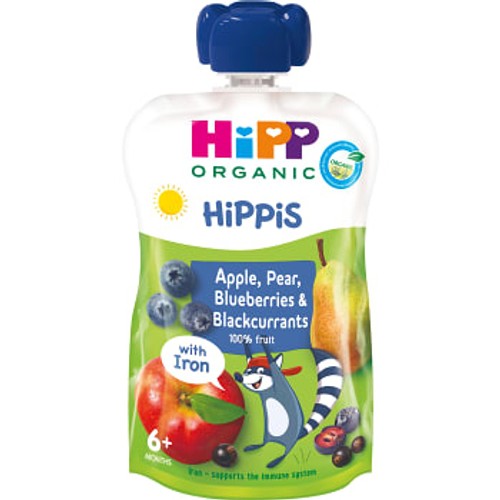 Smoothie Äpple Päron & Blåbär 6m 100g HiPP