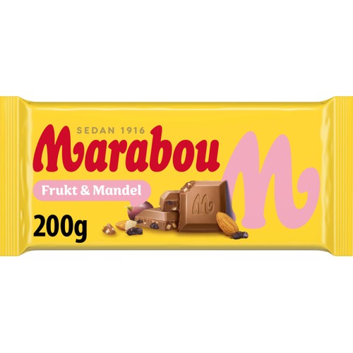 Mjölkchoklad Frukt & Mandel 200g Marabou
