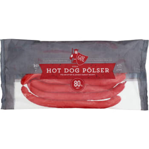 Röda Hot Dog Pölser 80% Kötthalt 625g Göl