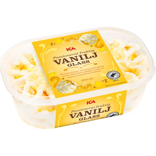 Glass Vanilj med mango & passionfruktsås 900ml ICA