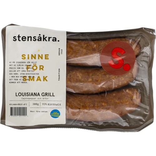 Kryddkorv Louisiana Grill 95% Kötthalt 300g Stensåkra