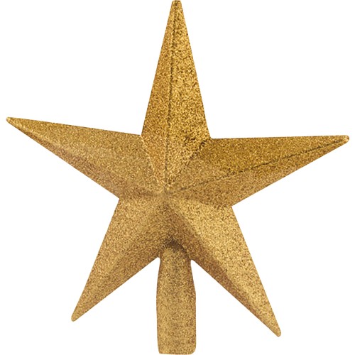 Toppstjärna 21cm guldglitter Festive
