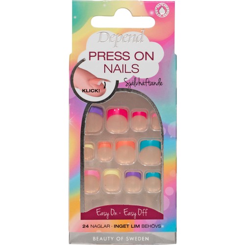 Press On Nails Colourful 1 Styck Depend
