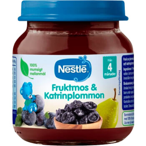 Fruktmos & Katrinplommon 4m 125g Nestle