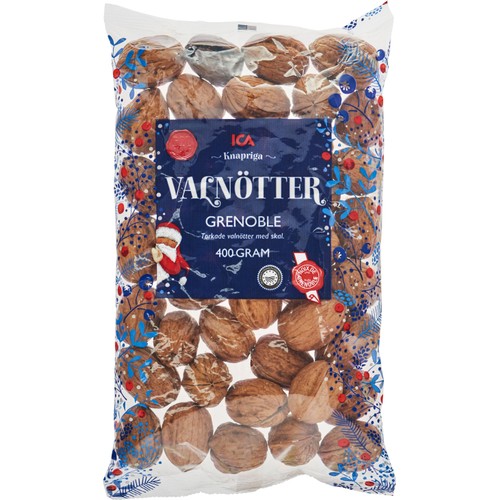 Valnötter Grenoble Torkade med skal 400g ICA