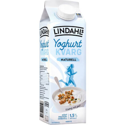 Yoghurtkvarg Naturell 1,5% 1l Lindahls
