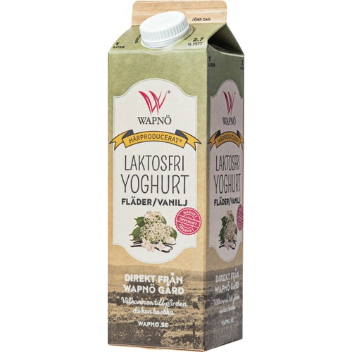 Yoghurt Fläder Vanilj Laktosfri 1l Wapnö