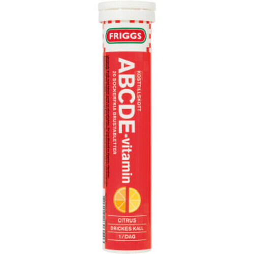 Brustablett ABCDE vitamin Citrus 20-p 1000mg Friggs