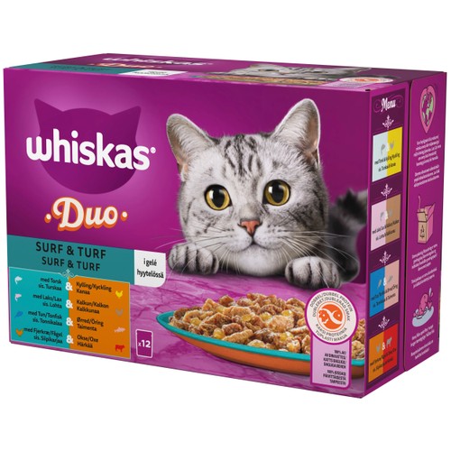 Kattmat Duo Surf & truf  i gele 1+ 12-p Whiskas