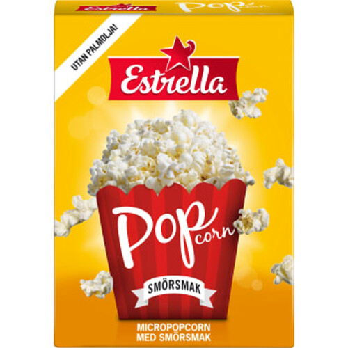 Micropopcorn Smörsmak 3-p 240g Estrella