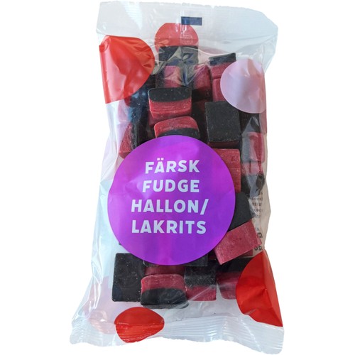 Fudge Hallon & Lakrits ca215g Finsk Lakrits