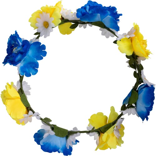 Blomkrans gul/blå