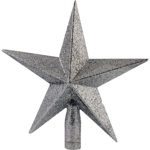 Toppstjärna 21cm silverglitter Festive