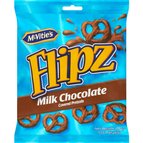 Flipz Milk Chocolate Covered Pretzels 140g McVitie's