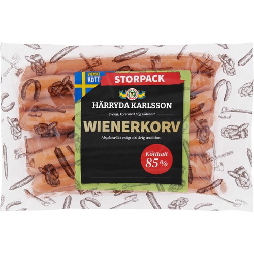 Wienerkorv 85% kötthalt 700g Härryda Karlsson