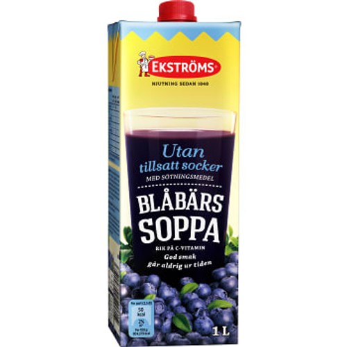 Blåbärssoppa utan tillsatt socker 1l Ekströms