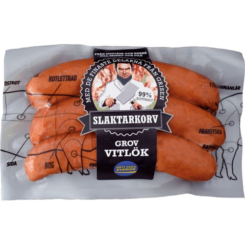 Filékorv Grov Vitlök 99% Kötthalt 270g Slaktarkorv