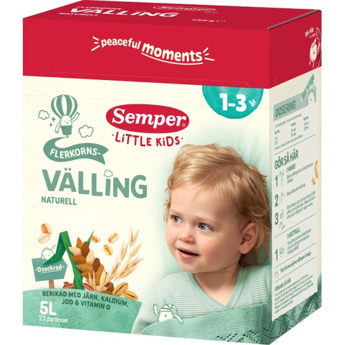 Flerkornsvälling naturell Från 1-3 år 5l Semper