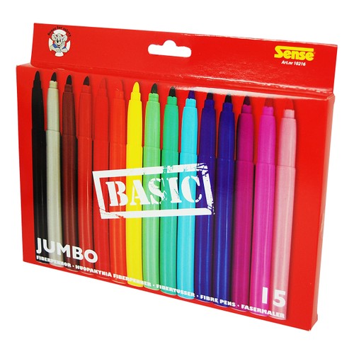 Fiberpennor Jumbo Basic 15p Sense