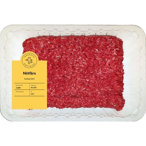 Nötfärs Färsk 20% Irland ca 2kg Hacksta Köttdisk