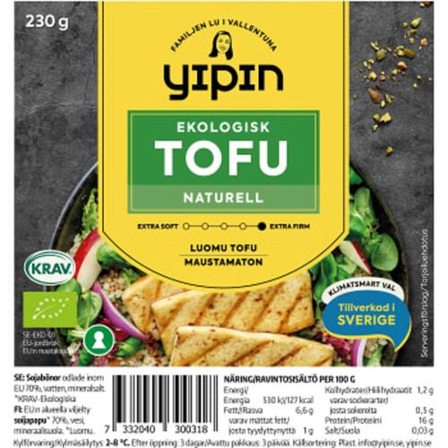 Tofu naturell Ekologisk 230g KRAV Yi Pin