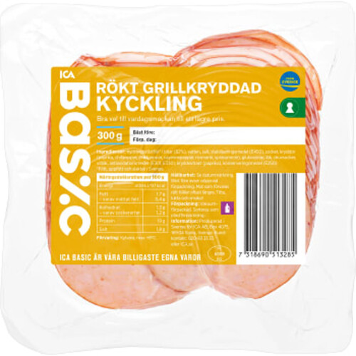 Kyckling Rökt Grillkryddad 300g ICA Basic