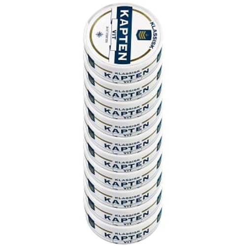 Kapten Vit Portionssnus Stock Tobacco House of Sweden AB