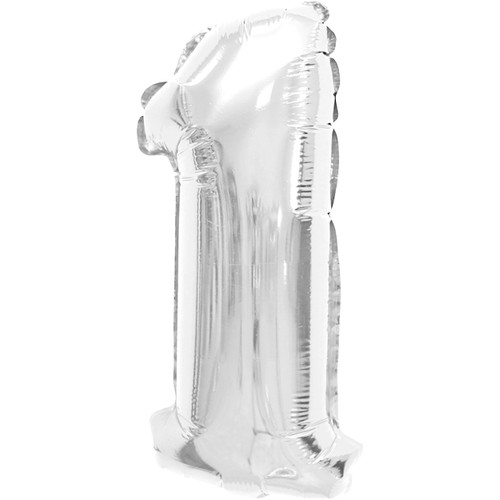 Folieballong Nr 1 Silver 35cm Happy Party