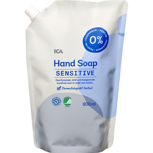 Handtvål Sensitive Oparfymerad refill 800ml ICA