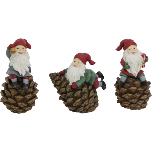 Tomte på kotte 11cm 1-p (3 olika) Festive