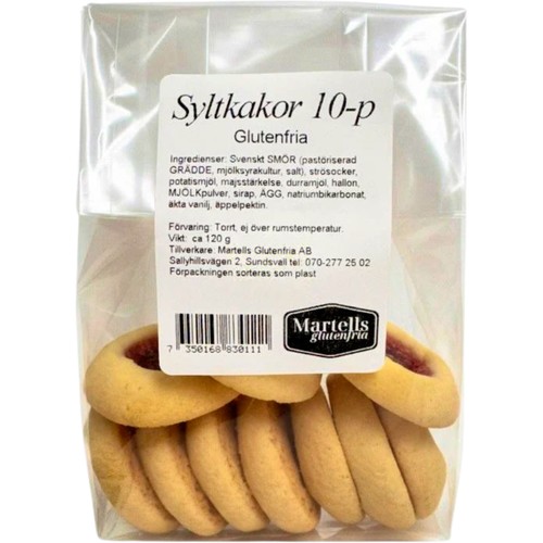 Syltkakor Glutenfria 10-pack 120g Martells Glutenfria
